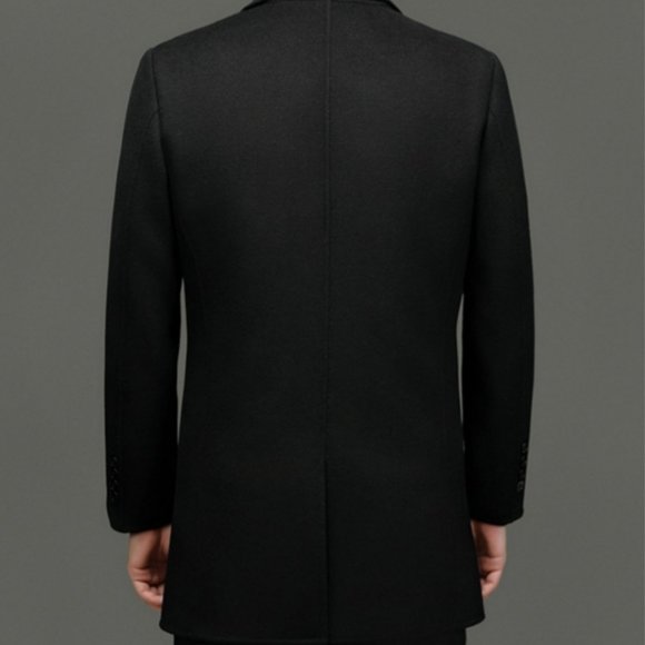 Light Luxury - Men's Mid-length Double-sided Wool Down Jacket - Picture 6 of 16